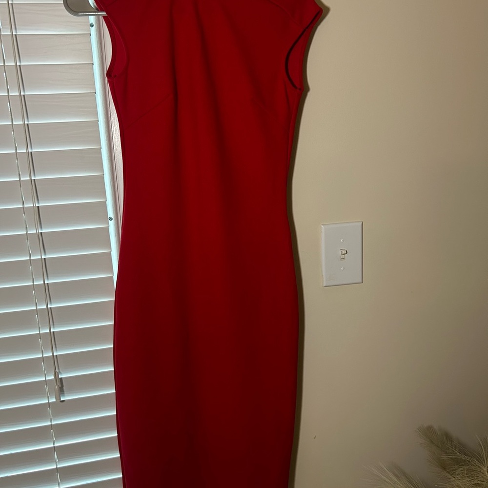 Zara Red Sheath Midi Dress for Cocktail Nights